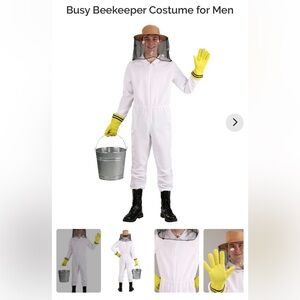 Men's Beekeeper Costume with Yellow Gloves